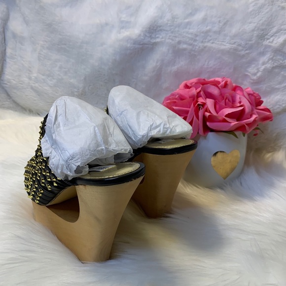 Steve Madden Luccious Black Multi Mule Wedges - Picture 5 of 16